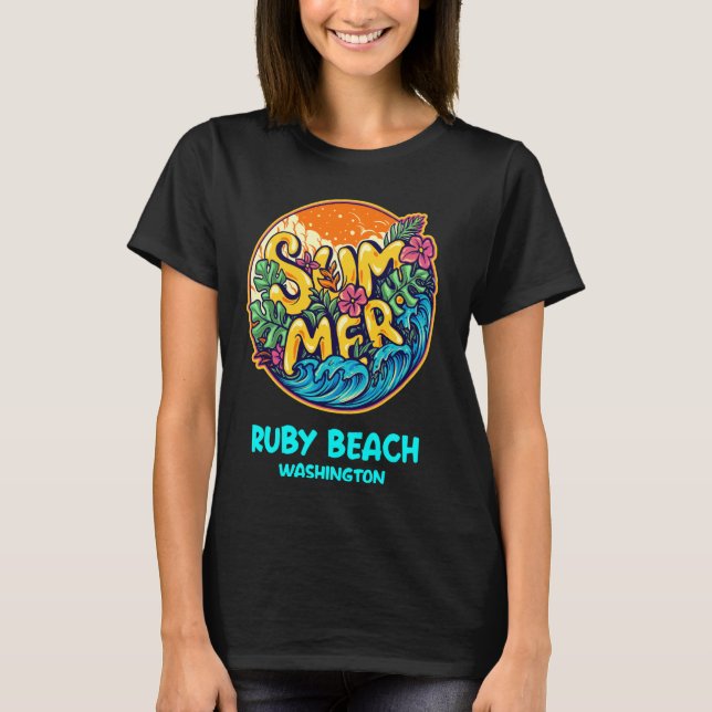 Ruby Beach Washington Summer Vacation Souvenir Hol T Shirt (Framsida)