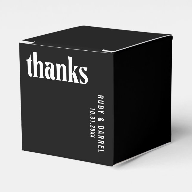 Ruby Black Modern Bröllop Presentaskar (Framsidan Sidan)