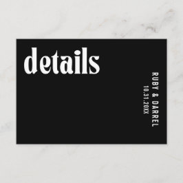 Ruby Black Modern Bröllop Tilläggskort