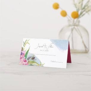 Ruby Blommigt Peonies Bröllop Place Card Placeringskort