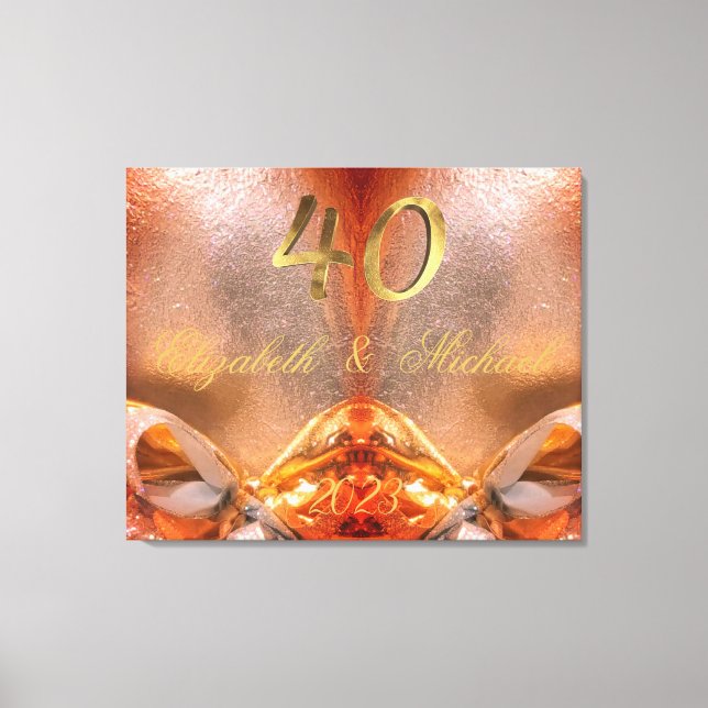 Ruby Bröllop 40:e Bröllop-årsdagen Canvastryck (Framsida)