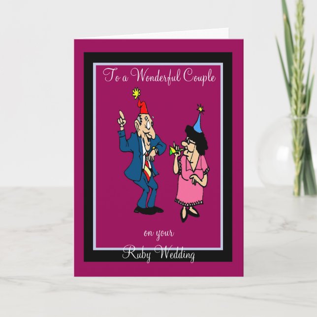 RUBY BRÖLLOP ANNIVERSARY GREETARD HELGKORT (Framsida)