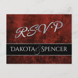 Ruby Bröllop | OSA Crimson Garnet Red and Black | Inbjudan Vykort