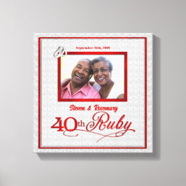 Ruby bröllopsjubileum 11x11-tums 40:e Foto Canvastryck