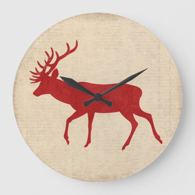 Ruby Buck Silhouette Clock Stor Klocka (Framsida)