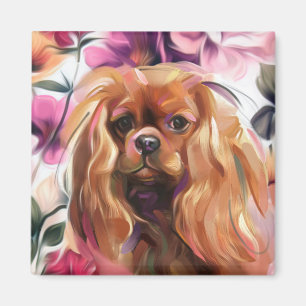 "Ruby" Cavalier hund art magnet