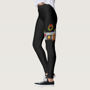 Ruby Cavalier Hund i ett julrum svart Leggings