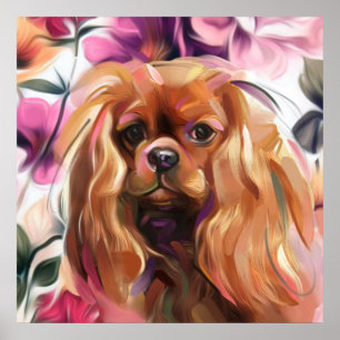 "Ruby" Cavalier-hund-utskrift på papper stor Poster