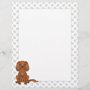 Ruby Cavalier King Charles Spaniel Hund På Grönt Brevhuvud