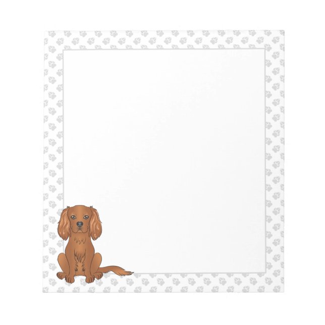 Ruby Cavalier King Charles Spaniel & Tassar Anteckningsblock (Framsida)
