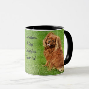 Ruby Cavalier Kung Charles Spain Hund Mugg