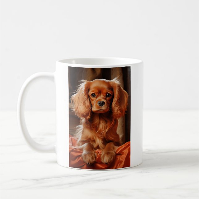 Ruby Cavalier Kung Charles Spain Kaffemugg (Vänster)