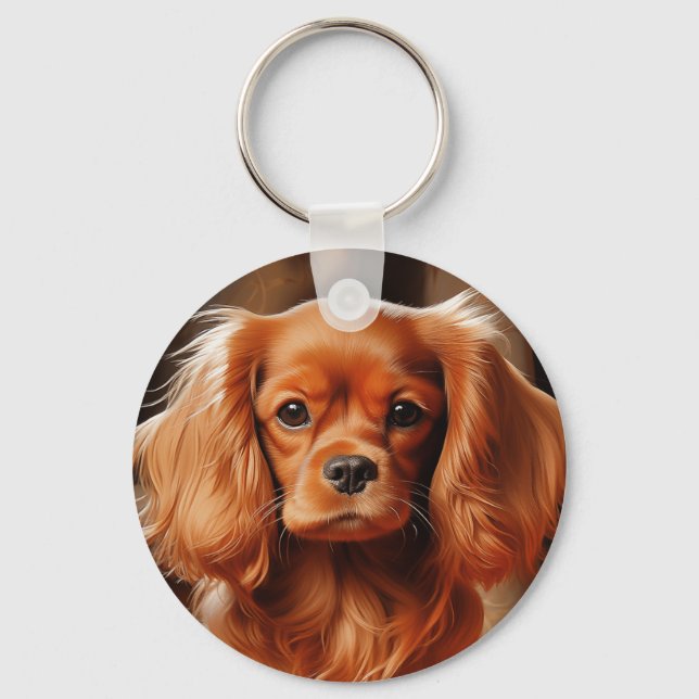 Ruby Cavalier Kung Charles Spain Nyckelring (Framsida)