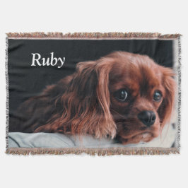 Ruby Cavalier Kung Charles Spain Puppy Hund Filt