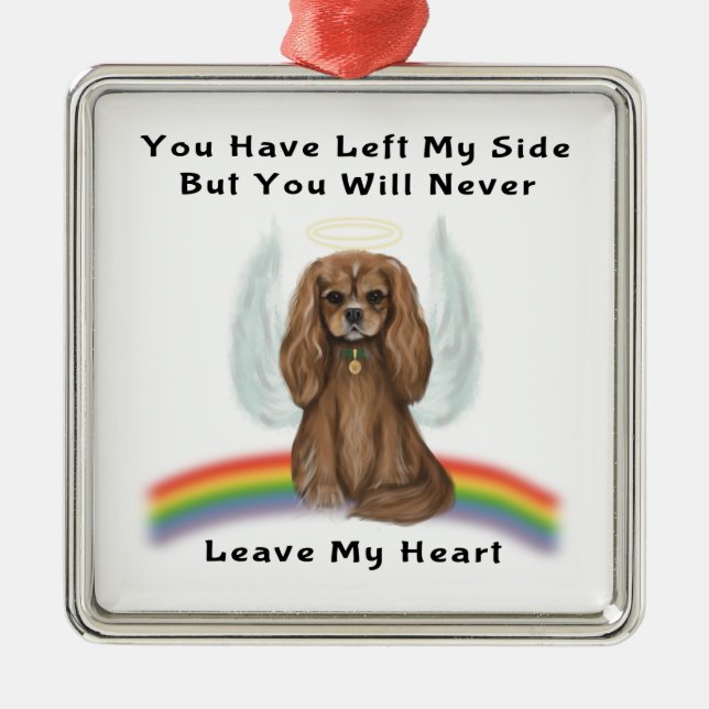 Ruby Cavalier Pet Loss Memorial Gift Julgransprydnad Metall (Framsidan)