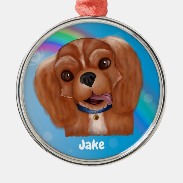 Ruby Cavalier Pet Loss Ornament - Anpassade (Framsidan)