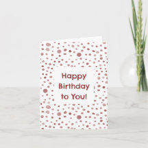 Ruby Confetti Watercolor Dots Birthday Card
