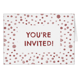 Ruby Confetti Watercolor Dots Birthday Inbjudan OBS Kort