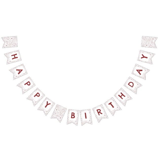 Ruby Confetti Watercolor Dots Bunting Flagga (Alla)