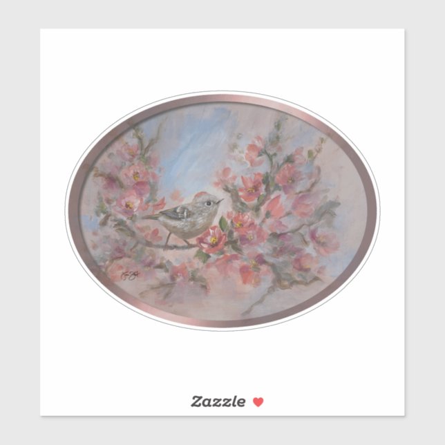 Ruby Crowned Kinglet Klistermärken (Ark)