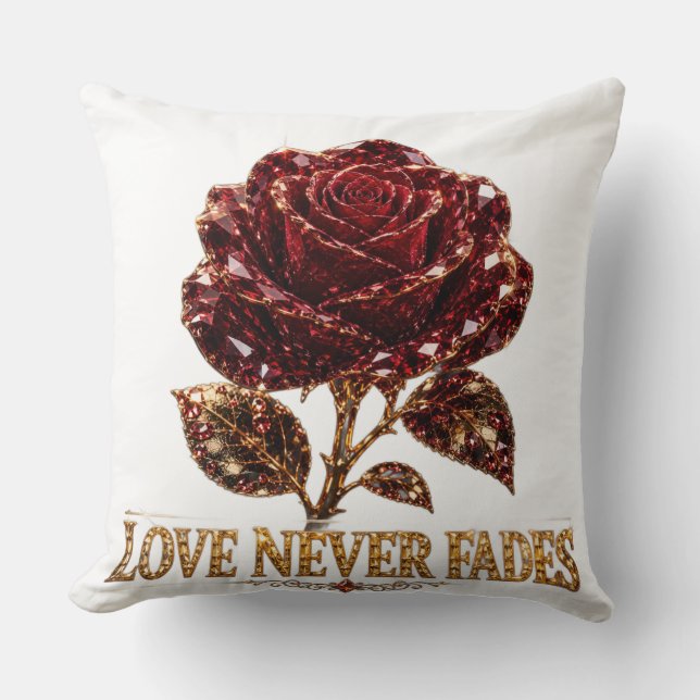Ruby Crystal Rose – Kärlek Bleknar Aldrig Kudde (Framsida)