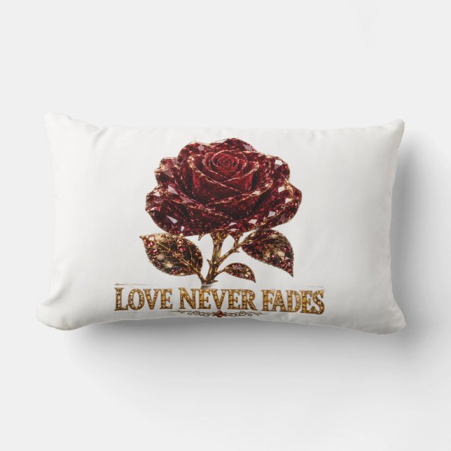 Ruby Crystal Rose – Kärlek Bleknar Aldrig Lumbarkudde (Framsida)