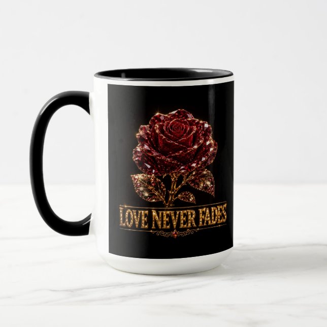 Ruby Crystal Rose – Kärlek Bleknar Aldrig Mugg (Vänster)