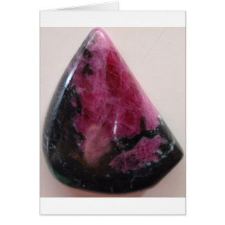 Ruby crystals och sällsynt Tschermakite Hälsningskort