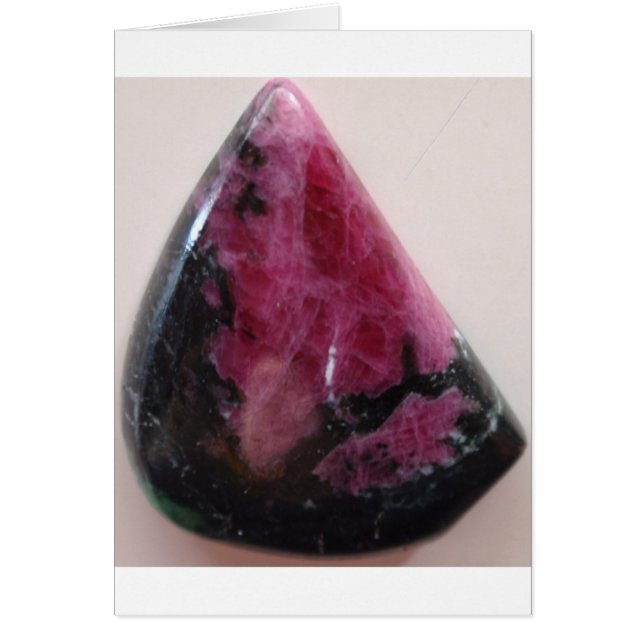 Ruby crystals och sällsynt Tschermakite Hälsningskort (Framsidan)