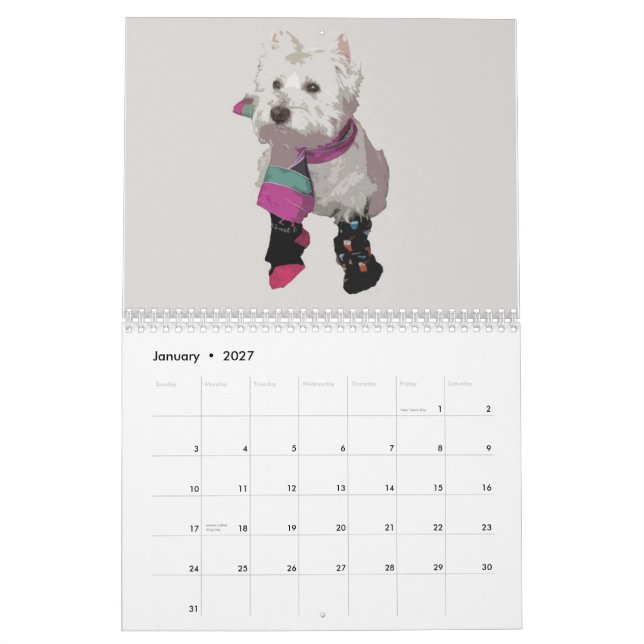 Ruby den Westie 2010 kalendern Kalender (Jan 2027)