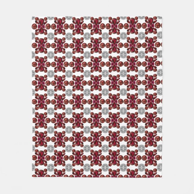 Ruby & Diamond Gemstone Art Red Fleecefilt (Framsidan)