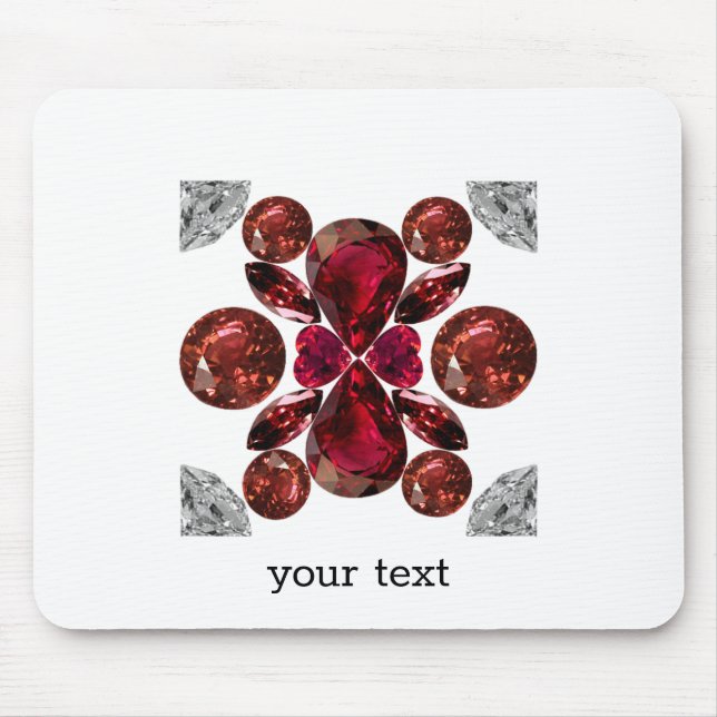 Ruby & Diamond Gemstone Art Red Musmatta (Framsidan)