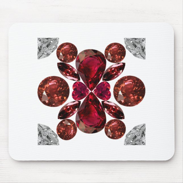 Ruby & Diamond Gemstone Art Red Musmatta (Framsidan)