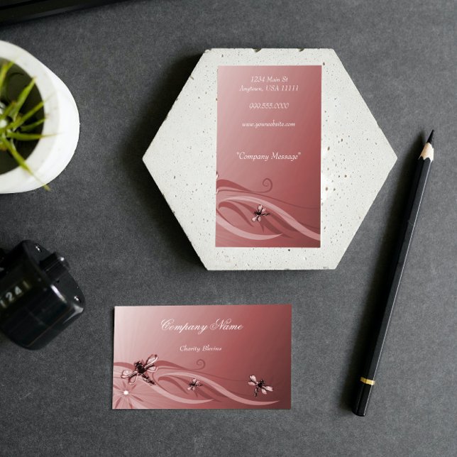 Ruby Dragonflies Affärskort Visitkort (Ruby Dragonflies Business Card)