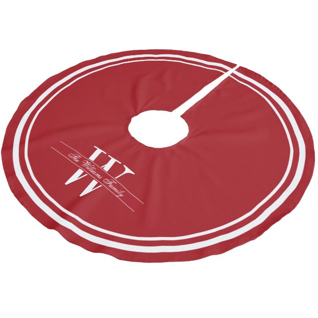 Ruby Dubbla Gräns Monogram Julgransmatta Borstad Polyester (Vinklad)