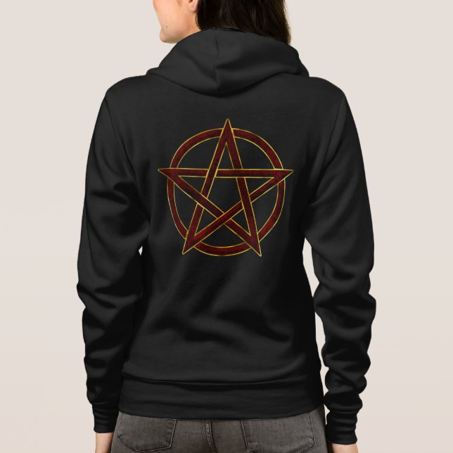 Ruby Enchantment: Pentagram Elegance T Shirt (Baksida)