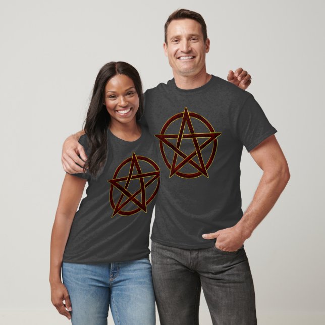 Ruby Enchantment: Pentagram Elegance T Shirt (Unisex)