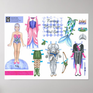 Ruby Fantasy Hero Papper Doll - Play eller Visning Poster
