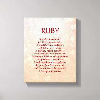 Ruby-födelsesten - Julkonkonst canvas - Julkonkons