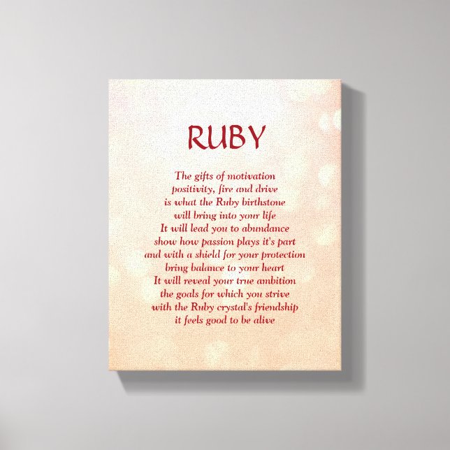 Ruby-födelsesten - Julkonkonst canvas - Julkonkons (Framsida)