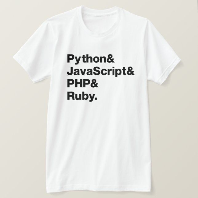 Ruby för pytonormJavaScriptPHP som programmerar T Shirt (Design framsida)