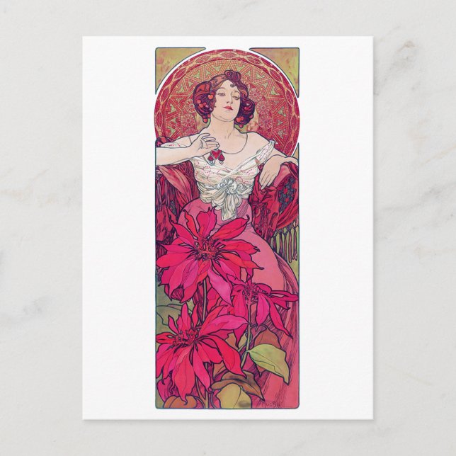 Ruby (Four Jewels), Alphonse Mucha Vykort (Framsida)