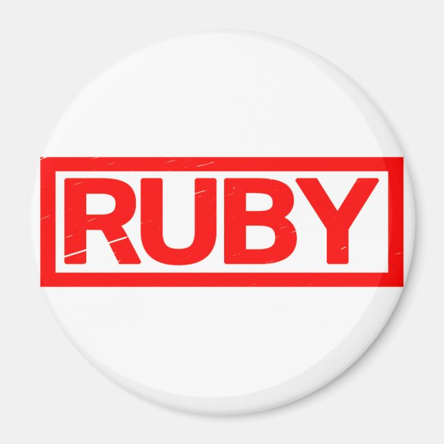 Ruby Frimärke Magnet (Framsidan)