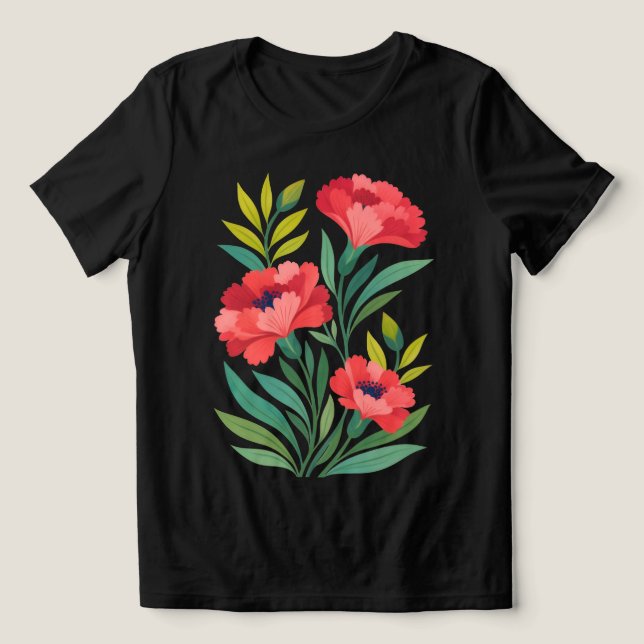 Ruby Garden Dam Tröja Abstrakt Blommig T‑Shirt (Design Framsida)