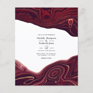 Ruby Garnet och Guld Strata Agate Bröllop Flygblad