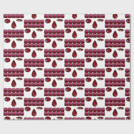Ruby Gemstone Ansikte Mönster Red Wrapping papper Presentpapper
