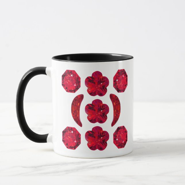 Ruby Gemstone Art, Red Mugg (Vänster)