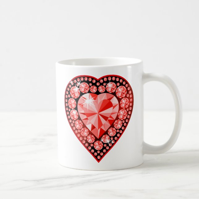 Ruby Gemstone Heart Kaffemugg (Höger)