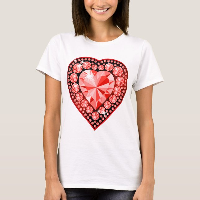 Ruby Gemstone Heart Tee (Framsida)