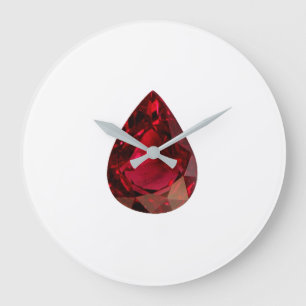Ruby Gemstone juli Birthstone Red Large Clock Stor Klocka